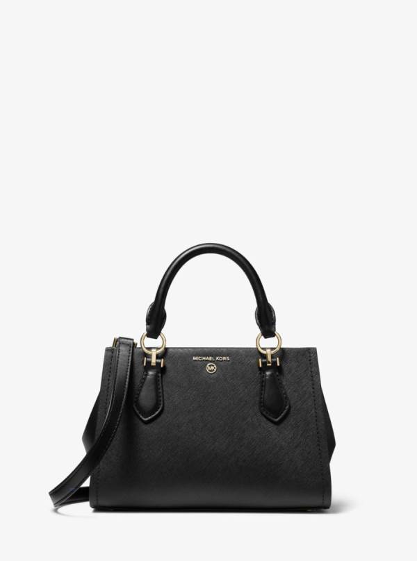 Damske Satchel Taske Michael Kors Marilyn Small Saffiano Leather Čierne - Kabelky Michael Kors Levně | IDCML-9328